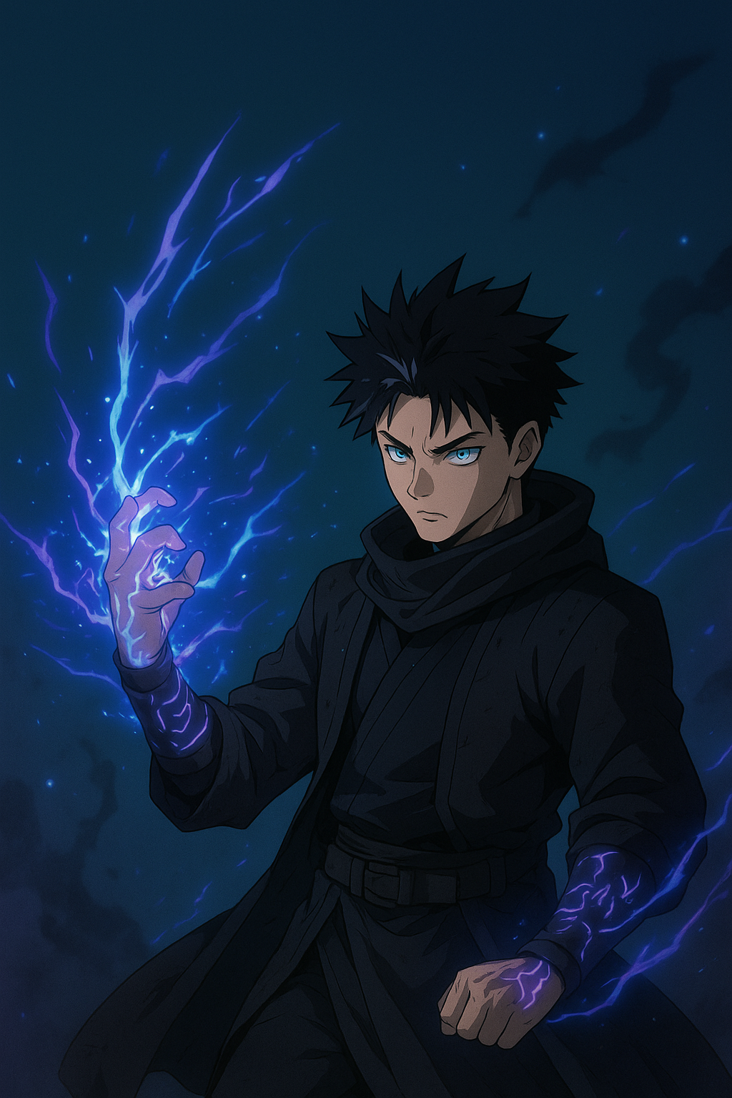 Artistic depiction of Sarutobi character with traditional ninja elements